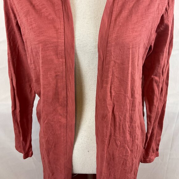 Three Bird Nest Duster Cardigan S Rose Pink Open Front Long Sleeve Pockets - Picture 4 of 14